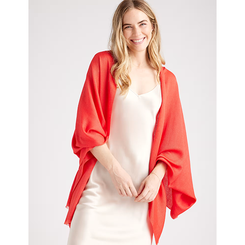 Quince Featherweight Cashmere Silk Frayed Edge Scarf